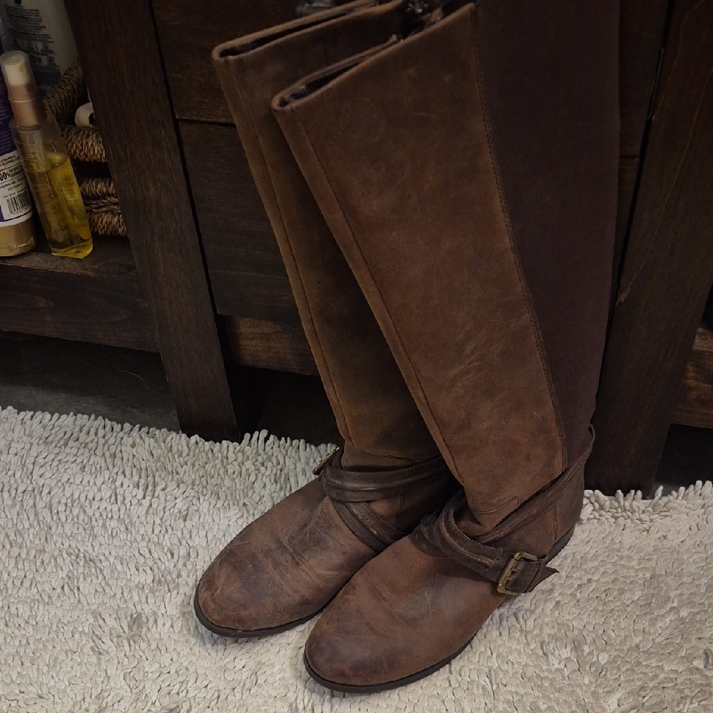 Michelle D Brown Tall Riding Boots